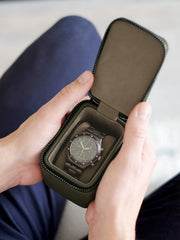 Stackers Mini-reishorlogedoos met ritssluiting - Olijfgroen