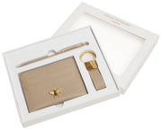 Alice Wheeler London Bow Kaarthouder, sleutelhanger en pen Luxe cadeauset - Steenbeige