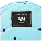 Roka Paddington kleine crossbodytas van gerecycleerd canvas - hartprint blauw
