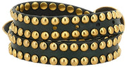 Campomaggi Ametista leren riem met studs - groene fles