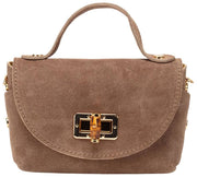Elie Beaumont Suede Mini Bambou Tas - Mink Beige