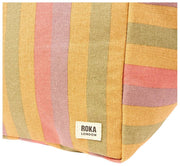 Roka Marylebone grote katoenen canvas oversized draagtas - vervaagde multi-streep