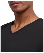 Falke Daily naadloos T-shirt met V-hals - zwart