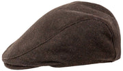 Dents Grafham visgraat tweed platte pet - chocoladebruin