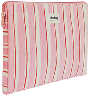Hindbag Ava Kleine 13inch Laptoptas - Rood/Roze Strepen