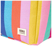 Roka Hampstead katoenen canvas lunchtas - brede multi-streep