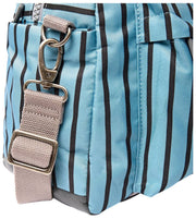 Roka Gatwick kleine plunjezak van gerecycled canvas - blauwe streep