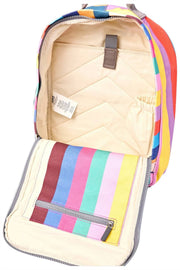 Roka Hampton kleine katoenen canvas rugzak - brede multi-streep