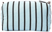 Roka Mayfair kleine toilettas van katoenen canvas - blauwe streep
