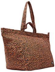 Roka Marylebone grote katoenen canvas oversized draagtas - Mini Luipaardbruin