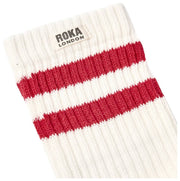 Roka Windsor Stripe Crew Sokken - Cranberry Rood