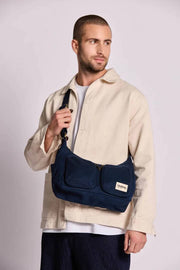 Hindbag Emile Multi Pocket Schoudertas - Marineblauw