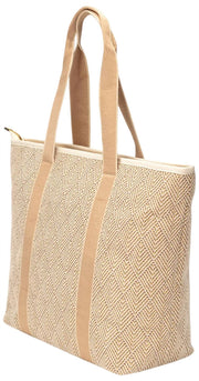 Elie Beaumont Summer Tote Bag - Goud Geometrisch Basketweave