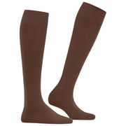 Falke Cotton Touch Kniekousen - Cappuccino Bruin