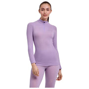 Falke wollen tech regular fit overhemd met rits en lange mouwen - licht lila