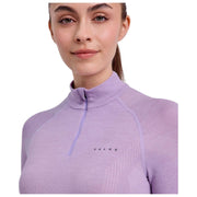 Falke wollen tech regular fit overhemd met rits en lange mouwen - licht lila