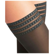 Falke Pure Matt 50 Denier Stay Ups - Koolstofgrijs