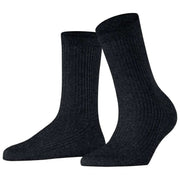Falke Glanzende Rib Sokken - Zwart