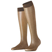 Falke Glitter 30 Denier Kniekousen - Bruin/Goud