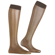 Falke Glitter 30 Denier Kniekousen - Bruin/Goud