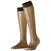 Falke Glitter 30 Denier Knee High Socks - Black/Gold
