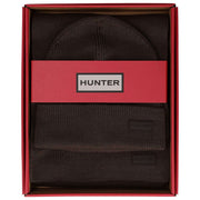 Hunter Arla boxset met geribbelde muts en sjaal met manchetten - chocoladebruin