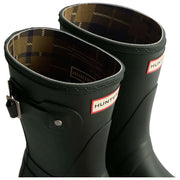 Hunter Original Korte Wellington Laarzen Met Tartan Voering - Donker Olijfgroen