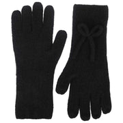 Isotoner Gebreide handschoenen van wolmix met strikdetail - Zwart