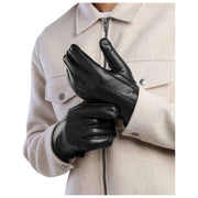 Isotoner Leren handschoenen met stikseldetail - Zwart