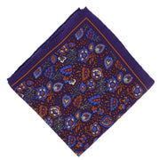 Michelsons of London Garden Floral Silk Pocket Square - Purple