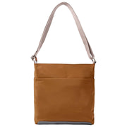 Roka Kennington medium crossbodytas van gerecycled nylon - Biscuitbruin