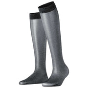 Falke Glitter 30 Denier Kniekousen - Zwart/Zilver