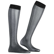 Falke Glitter 30 Denier Kniekousen - Zwart/Zilver