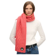 Superdry & Co Cable Luxe Knit Scarf - Cord Pink
