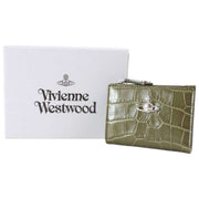 Vivienne Westwood Croc Slim Flap Kaarthouder Portemonnee met reliëf - Kaki