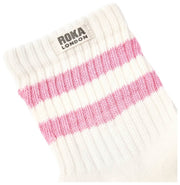 Roka Windsor Stripe Crew Sokken - Roze Anjer