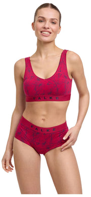 Falke Daily Comfort Print 2-pack bustier bralette - zwart/rood