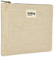 Achtertas Ema Geweven Medium Zakje Met Rits - Nude Beige