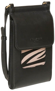 Alice Wheeler London Mini Bloomsbury Crossbody Tas - Zwart/Zebra