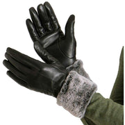isotoner-smartouch™-leather-faux-fur-cuff-gloves---black-34518557