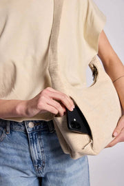 Hindbag Emile Multi Pocket Schoudertas - Jute Beige