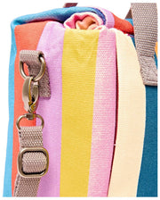 Roka Hampstead katoenen canvas lunchtas - brede multi-streep
