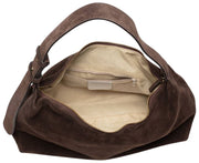 Elie Beaumont Suede Slouch Bag - Chocoladebruin