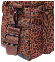 Roka Gatwick kleine plunjezak van gerecycled canvas - Mini Luipaardbruin