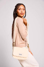 Hindbag Margault Schoudertas - Fluweel Beige