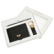 Alice Wheeler London Bow kaarthouder sleutelhanger en pen luxe cadeauset - zwart
