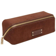 Alice Wheeler London Kensington kleine suède treinkoffer - chocoladebruin
