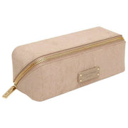 Alice Wheeler London Kensington kleine suède treinkoffer - Mink Cream