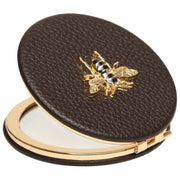 Alice Wheeler London ronde compacte spiegel - chocoladebruin