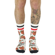 American Socks Moth Mid High Socks - White